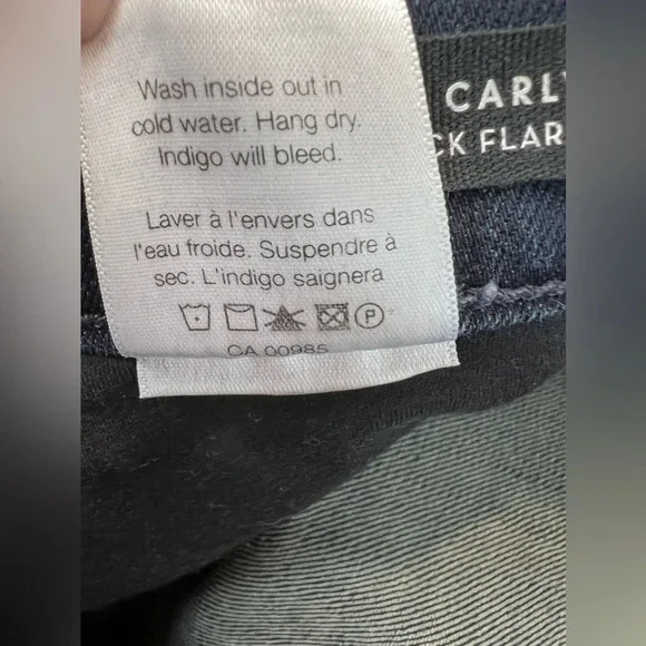 VERONICA BEARD Womens Jeans Carly “11 Kick Flare In Midnight Stretch Size 24 - Picture 14 of 14